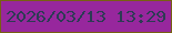 文字の大きさ：5、枠の色：776013、背景の色：97279d、文字の色：2c3b54 無料ブログパーツのブログ時計