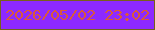 文字の大きさ：1、枠の色：77611a、背景の色：8d29ff、文字の色：d9593b 無料ブログパーツのブログ時計
