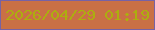 文字の大きさ：2、枠の色：7762a5、背景の色：c97045、文字の色：adad0f 無料ブログパーツのブログ時計