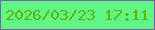 文字の大きさ：4、枠の色：7762b1、背景の色：60f585、文字の色：5db50b 無料ブログパーツのブログ時計