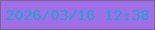 文字の大きさ：5、枠の色：77668c、背景の色：a06ee9、文字の色：1ea6c9 無料ブログパーツのブログ時計