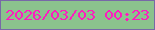 文字の大きさ：5、枠の色：7768a7、背景の色：8bc28d、文字の色：fe1bbf 無料ブログパーツのブログ時計