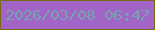 文字の大きさ：2、枠の色：776a11、背景の色：a364c8、文字の色：75a4ad 無料ブログパーツのブログ時計