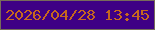 文字の大きさ：4、枠の色：776b5a、背景の色：3e0085、文字の色：c6681e 無料ブログパーツのブログ時計
