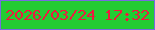 文字の大きさ：1、枠の色：776be1、背景の色：23cc33、文字の色：ee193f 無料ブログパーツのブログ時計