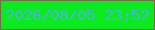 文字の大きさ：3、枠の色：776c4a、背景の色：0bea1e、文字の色：47b6d8 無料ブログパーツのブログ時計
