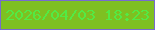 文字の大きさ：1、枠の色：776cce、背景の色：7ec021、文字の色：53ea44 無料ブログパーツのブログ時計