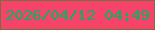 文字の大きさ：5、枠の色：776e42、背景の色：f54369、文字の色：01b85f 無料ブログパーツのブログ時計