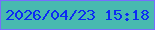 文字の大きさ：2、枠の色：776efd、背景の色：48bab0、文字の色：0b2bf4 無料ブログパーツのブログ時計
