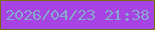 文字の大きさ：4、枠の色：776f11、背景の色：a743e2、文字の色：86a8cb 無料ブログパーツのブログ時計