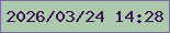 文字の大きさ：5、枠の色：776f99、背景の色：aecaae、文字の色：3c1454 無料ブログパーツのブログ時計