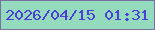 文字の大きさ：5、枠の色：7771a1、背景の色：93dbbc、文字の色：4b3fd6 無料ブログパーツのブログ時計