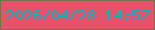 文字の大きさ：3、枠の色：777247、背景の色：e5526a、文字の色：06b5c2 無料ブログパーツのブログ時計