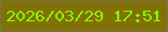 文字の大きさ：4、枠の色：777349、背景の色：827109、文字の色：84fc01 無料ブログパーツのブログ時計