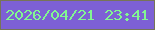文字の大きさ：4、枠の色：777457、背景の色：7d60d5、文字の色：82f691 無料ブログパーツのブログ時計