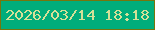 文字の大きさ：5、枠の色：77750d、背景の色：01ad7b、文字の色：d5e098 無料ブログパーツのブログ時計
