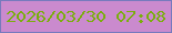 文字の大きさ：3、枠の色：777abd、背景の色：ca8ace、文字の色：7aae0d 無料ブログパーツのブログ時計