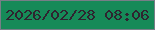 文字の大きさ：4、枠の色：777e87、背景の色：168a58、文字の色：2f2430 無料ブログパーツのブログ時計
