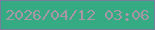 文字の大きさ：5、枠の色：777e9d、背景の色：36aa82、文字の色：a796a6 無料ブログパーツのブログ時計