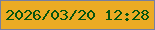 文字の大きさ：2、枠の色：777ea1、背景の色：ecab24、文字の色：07540f 無料ブログパーツのブログ時計