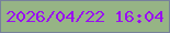文字の大きさ：4、枠の色：77809c、背景の色：96b485、文字の色：9910f0 無料ブログパーツのブログ時計