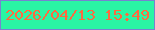 文字の大きさ：3、枠の色：7783d0、背景の色：2af5a4、文字の色：fe6a3f 無料ブログパーツのブログ時計