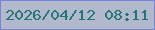 文字の大きさ：2、枠の色：7784dc、背景の色：b2b9cd、文字の色：247579 無料ブログパーツのブログ時計