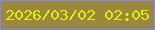 文字の大きさ：1、枠の色：7788fd、背景の色：9c883c、文字の色：dbf10e 無料ブログパーツのブログ時計
