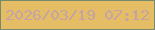 文字の大きさ：2、枠の色：778a6b、背景の色：e5bd64、文字の色：c4a3a4 無料ブログパーツのブログ時計