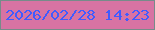 文字の大きさ：2、枠の色：778b8a、背景の色：d873a3、文字の色：415bfe 無料ブログパーツのブログ時計