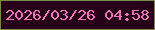 文字の大きさ：4、枠の色：778c49、背景の色：27001a、文字の色：f371bb 無料ブログパーツのブログ時計