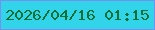 文字の大きさ：3、枠の色：778fef、背景の色：32d4e9、文字の色：037133 無料ブログパーツのブログ時計