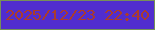 文字の大きさ：1、枠の色：779057、背景の色：512dce、文字の色：aa3c2c 無料ブログパーツのブログ時計