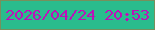 文字の大きさ：1、枠の色：77905c、背景の色：2abc8d、文字の色：bd11b9 無料ブログパーツのブログ時計