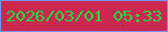 文字の大きさ：3、枠の色：7791f4、背景の色：cc2751、文字の色：19dc41 無料ブログパーツのブログ時計