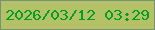 文字の大きさ：1、枠の色：779375、背景の色：b5c167、文字の色：039f24 無料ブログパーツのブログ時計
