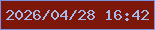 文字の大きさ：4、枠の色：7793e1、背景の色：7c1709、文字の色：a7b9e9 無料ブログパーツのブログ時計
