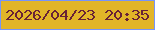 文字の大きさ：5、枠の色：7794fa、背景の色：e2b528、文字の色：682236 無料ブログパーツのブログ時計