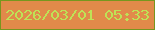 文字の大きさ：4、枠の色：77961e、背景の色：e18a4a、文字の色：bee256 無料ブログパーツのブログ時計