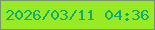 文字の大きさ：5、枠の色：779670、背景の色：97ea24、文字の色：13ab6f 無料ブログパーツのブログ時計