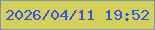 文字の大きさ：4、枠の色：7797ad、背景の色：d5d058、文字の色：3054f2 無料ブログパーツのブログ時計