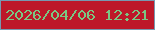 文字の大きさ：1、枠の色：7799b0、背景の色：bd1829、文字の色：7ac783 無料ブログパーツのブログ時計