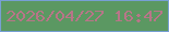 文字の大きさ：2、枠の色：779fd4、背景の色：5b9862、文字の色：b87588 無料ブログパーツのブログ時計