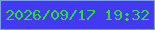 文字の大きさ：1、枠の色：77a0e8、背景の色：4339f1、文字の色：29e132 無料ブログパーツのブログ時計