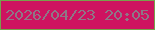 文字の大きさ：5、枠の色：77a14c、背景の色：ce1360、文字の色：8f7786 無料ブログパーツのブログ時計