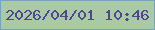 文字の大きさ：1、枠の色：77a3be、背景の色：aacaa6、文字の色：504794 無料ブログパーツのブログ時計