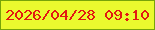 文字の大きさ：3、枠の色：77a409、背景の色：eafa2e、文字の色：e21912 無料ブログパーツのブログ時計