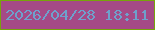 文字の大きさ：3、枠の色：77a40b、背景の色：a54a86、文字の色：6ea1cc 無料ブログパーツのブログ時計
