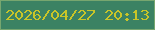 文字の大きさ：3、枠の色：77a66f、背景の色：3b8263、文字の色：c9c528 無料ブログパーツのブログ時計