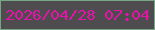 文字の大きさ：3、枠の色：77a687、背景の色：4e4c4e、文字の色：e513a8 無料ブログパーツのブログ時計
